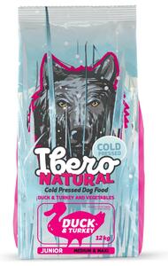 Cold Press Karma dla psów Dog Junior Medium & Maxi, Duck&Turkey, 12 kg IBERO 1005357