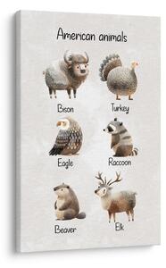 Obraz amerykańskie zwierzęta w ilustracji