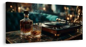 Obraz relaks z whisky i winylem