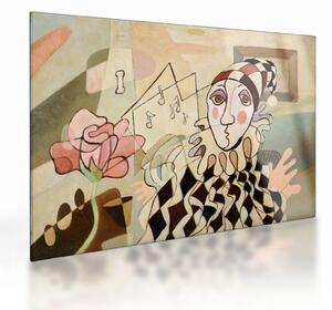 Obraz na szkle - Kubizm - harlequin and rose (70x50 cm)