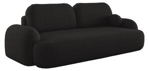 Czarna nowoczesna sofa rozkładana boucle K1-F96