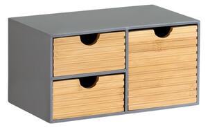 Organizer z 3 szufladami, 27 x 16 x 14 cm, szary/naturalny KESPER 58961