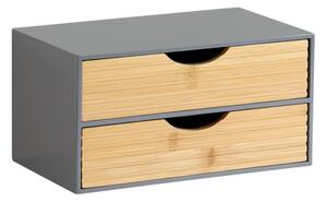 Organizer z 2 szufladami, szary/naturalny KESPER 58963