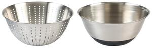 Miska do mieszania z silikonowym dnem i durszlak Ø 19 cm, stal nierdzewna KESPER 90806