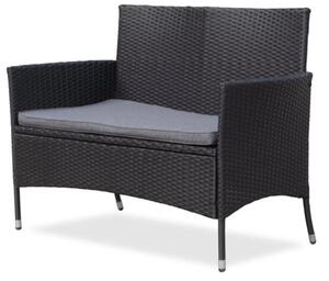 Bali Ławka ogrodowa 116 cm, technorattan, czarna NOELA 3457063