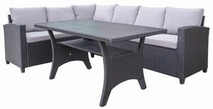 Relax Family Zestaw mebli ogrodowych, technorattan, czarny/szary NOELA 34570779
