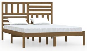 Rama łóżka, miodowy brąz, 120x190 cm, lite drewno sosnowe