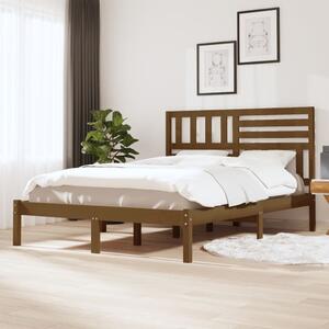 Rama łóżka, miodowy brąz, lite drewno sosnowe, 120x190 cm
