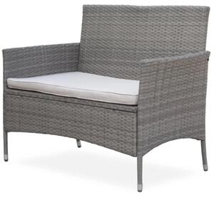 Bali Premium Ławka ogrodowa 116 cm, technorattan, szarobrązowa NOELA 34570631