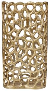 Metalowy wazon dekoracyjny ozdoba stołu ażurowy wzór złoty Sanchi Beliani