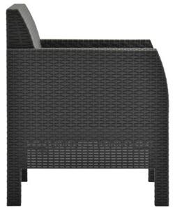 Krzesło ogrodowe z poduszką antracytowe 63x65x76 cm pp rattan