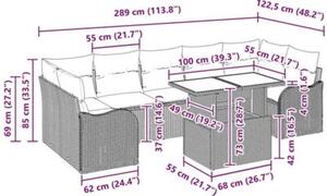 Zestaw Mebli Ogrodowych Komplet Wypoczynkowy 8-Częściowy Rattan Na Taras Balkon Ogród
