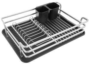Deluxe Suszarka do naczyń z tacką 43 × 32 cm, czarna ORION 155221