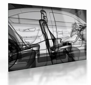 Obraz na szkle - Model samochodu 3D (70x50 cm)