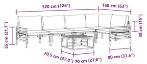 Zestaw Mebli Ogrodowych Komplet Wypoczynkowy Z Poduszkami 6-Częściowy Czarny Metal Na Taras Balkon Ogród