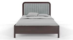 Tapicerowane łóżko drewniane bukowe Visby MODENA z wysokim zagłówkiem / 200x200 cm, kolor palisander, zagłówek Casablanca 2314