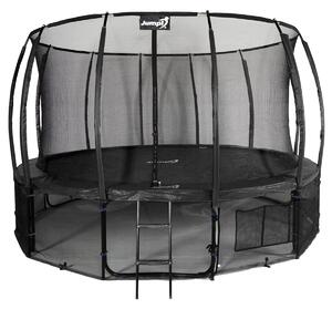 Trampolina Ogrodowa Jumpi 435cm/14FT Maxy Comfort Plus Czarna Z Wewnętrzną Siatką