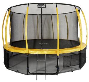 Trampolina Ogrodowa Jumpi 435cm/14FT Maxy Comfort Plus Żółta Z Wewnętrzną Siatką