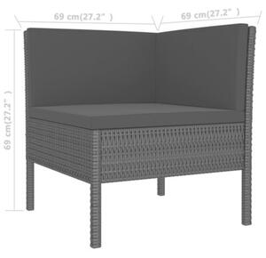 Zestaw Mebli Ogrodowych Komplet Wypoczynkowy Z Poduszkami 8-Częściowy Czarny Rattan Na Taras Balkon Ogród