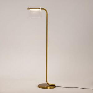 Lampa stojąca podłogowa nowoczesna mosiężno-przezroczysta zagięty trzon LED 8W CABARET Maytoni