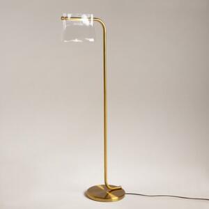 Lampa stojąca podłogowa nowoczesna mosiężno-przezroczysta zagięty trzon LED 8W CABARET Maytoni