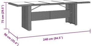 Zestaw Mebli Ogrodowych Komplet Jadalniany 9-Częściowy Beżowy Rattan Na Taras Balkon Ogród