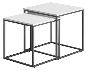 Zestaw 2 stolików kawowych QUADRO, biały
