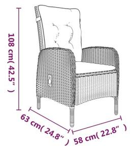 Zestaw Mebli Ogrodowych Komplet Jadalniany Z Poduszkami 3-Częściowy Rattan Na Taras Balkon Ogród