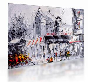 Obraz na szkle - Ulica w Paryżu, obraz olejny (70x50 cm)