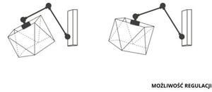 Kinkiet przegubowy lampa ścienna lampa na ścianę regulowany z abażurem diament SOUL
