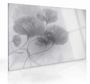 Obraz na szkle kwiatów w odcieniach szarości (70x50 cm)