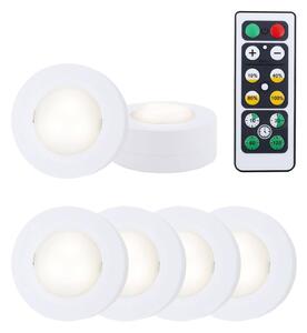 Briloner Oświetlenie szafkowe LED Szafka, pilot, Set of 6 Cabinet, biały / opal, sypialnia, tworzywo sztuczne, nowoczesny