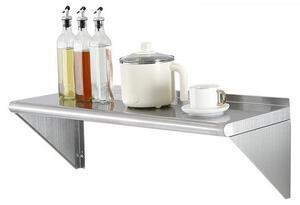 Stojak na przyprawy Stojak ścienny - Ze stali nierdzewnej - 915 x 305 x 63 mm - Wiszący - Rama nośna - Udźwig 113 kg - Idealny do kuchni, restauracji, hoteli