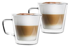 Szklane kubki zestaw 2 szt. do cappuccino/z podwójną ścianką 350 ml – Vialli Design