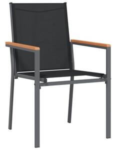Krzesła ogrodowe, 4 szt, czarne, 55x61,5x90cm, textilene i stal