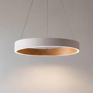 Lampa wisząca Daelor Lucande, możliwość ściemniania, biały / opal, salon / jadalnia, metal, design
