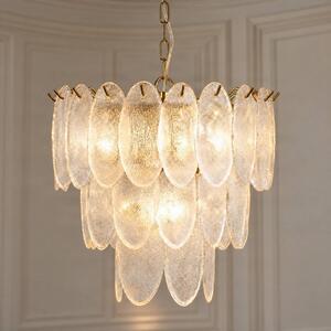 Lampa wisząca Dorothy Lucande, możliwość ściemniania, mosiężny / złoty, salon / jadalnia, szkło, vintage