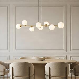 Lampa wisząca Isamer Lindby, możliwość ściemniania, mosiężny / złoty, salon / jadalnia, metal, nowoczesny