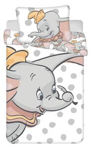 Biało-szara bawełniana pościel dziecięca do łóżeczka 100x135 cm Dumbo "Dots" – Jerry Fabrics