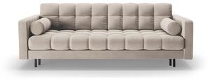 Beżowa aksamitna rozkładana sofa ze schowkiem 222 cm Bali – Cosmopolitan Design