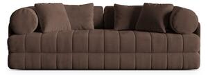 Brązowa aksamitna rozkładana sofa 206 cm Kemi – Cosmopolitan Design