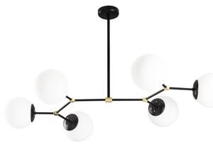 Czarno-biała lampa wisząca ze szklanym kloszem Damar – Opviq lights