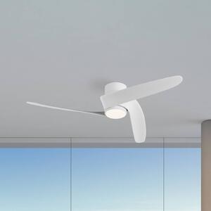 Mantra Iluminación Inteligentny wentylator sufitowy LED Groenland S, biały, DC, cichy, CCT możliwość ściemniania, biały / opal, salon / jadalnia, metal, nowoczesny