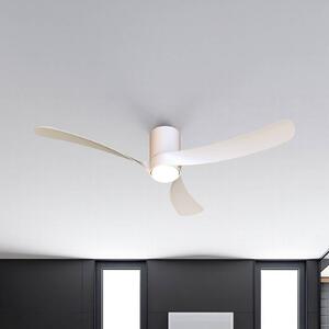 Mantra Iluminación Wentylator sufitowy LED Nemo II L, biały, DC, cichy, CCT, 132 cm możliwość ściemniania, biały / opal, salon / jadalnia, metal, nowoczesny