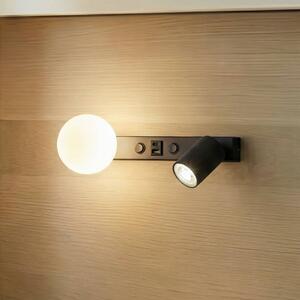 Kinkiet Vox TK Lighting, możliwość ściemniania, czarny, salon / jadalnia, szkło