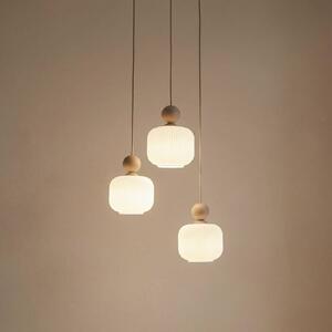 Lampa wisząca szklana Ballo TK Lighting, możliwość ściemniania, kremowy / amber, salon / jadalnia, szkło