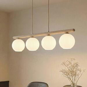Lampa wisząca szklana Virlo TK Lighting, możliwość ściemniania, jasne drewno, salon / jadalnia, szkło