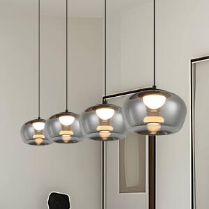Viokef Lampa wisząca Nadia, aluminiowy / szary / cynkowy, salon / jadalnia, szkło