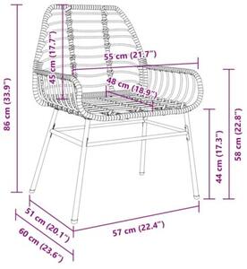 Zestaw Mebli Ogrodowych Komplet Jadalniany 5-Częściowy Brązowy Rattan Do Restauracji
