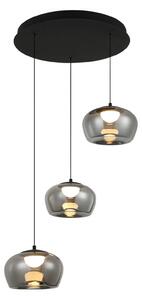 Viokef Lampa wisząca Nadia, aluminiowy / szary / cynkowy, salon / jadalnia, szkło